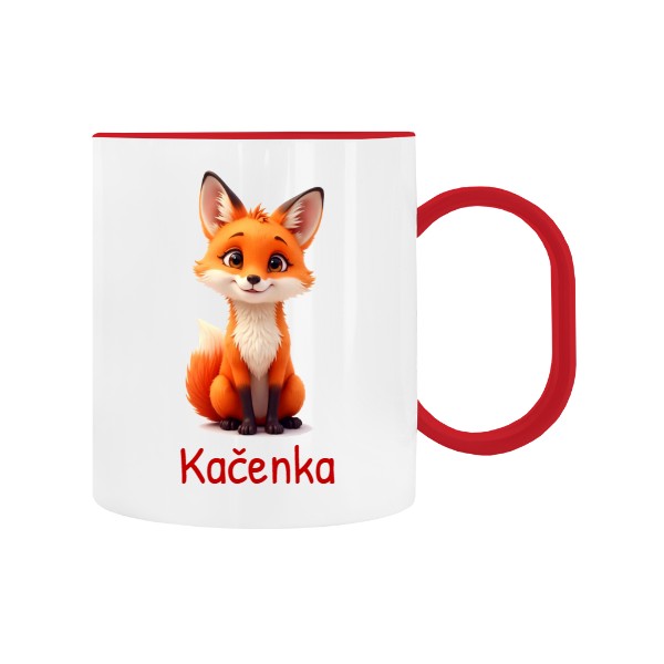 Dětský hrnek plastový  s potiskem Liška se jménem 