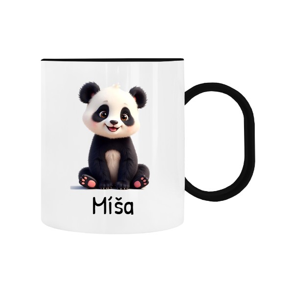 Dětský hrnek plastový  s potiskem Panda se jménem 